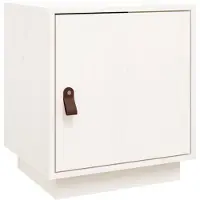 vidaXL Nachtkastje 40x34x45 cm massief grenenhout wit