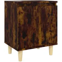 vidaXL Nachtkastje met houten poten 40x30x50 cm gerookt eikenkleurig