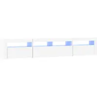 vidaXL Tv-meubel met LED-verlichting 210x35x40 cm wit