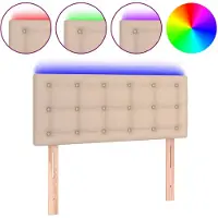 vidaXL Hoofdbord LED 100x5x78/88 cm kunstleer cappuccinokleurig