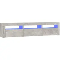 vidaXL Tv-meubel met LED-verlichting 180x35x40 cm betongrijs