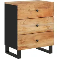 vidaXL Nachtkastje 50x33x62 cm massief acaciahout en bewerkt hout