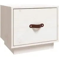 vidaXL Nachtkastje 40x34x35 cm massief grenenhout wit