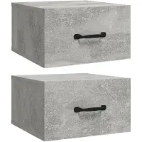 vidaXL Nachtkastjes 2 st wandgemonteerd 35x35x20 cm betongrijs