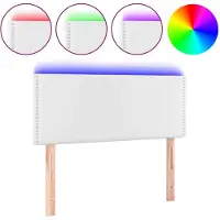 vidaXL Hoofdbord LED 80x5x78/88 cm kunstleer wit