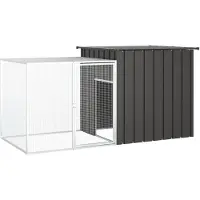 vidaXL Konijnenhok 200x91x100 cm gegalvaniseerd staal antracietkleurig