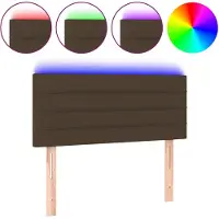 vidaXL Hoofdbord LED 100x5x78/88 cm stof donkerbruin