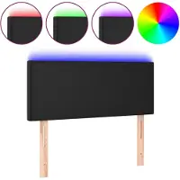 vidaXL Hoofdbord LED 80x5x78/88 cm kunstleer zwart
