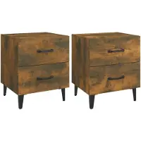 vidaXL Nachtkastjes 2 st 40x35x47,5 cm gerookt eikenkleurig