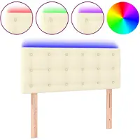 vidaXL Hoofdbord LED 100x5x78/88 cm kunstleer crèmekleurig
