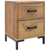 vidaXL Nachtkastje 36x30x45 cm massief grenenhout bruin