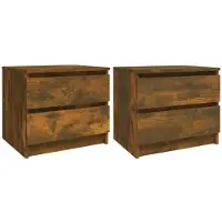 vidaXL Nachtkastjes 2 st 50x39x43,5 cm bewerkt hout gerookt eikenkleur