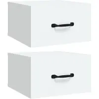 vidaXL Nachtkastjes 2 st wandgemonteerd 35x35x20 cm wit