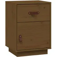 vidaXL Nachtkastje 40x34x55 cm massief grenenhout honingbruin