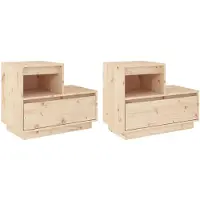 vidaXL Nachtkastjes 2 st 60x34x51 cm massief grenenhout