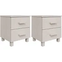 vidaXL Nachtkastjes HAMAR 2 st 40x35x44,5 cm massief grenenhout wit