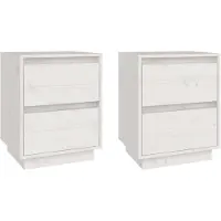 vidaXL Nachtkastjes 2 st 40x35x50 cm massief grenenhout wit