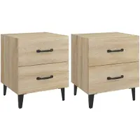 vidaXL Nachtkastjes 2 st 40x35x47,5 cm sonoma eikenkleurig