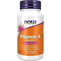 Now , Vitamine A, 25.000 IU, 250 Zachte gelatinecapsules