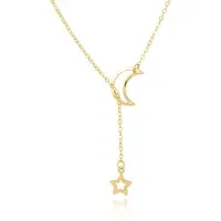 LGT JWLS LGT Jewels Dames ketting Cresent Moon Star Goudkleurig
