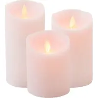 Anna's Collection Set Van 3x Stuks Roze Led Kaarsen Met Bewegende Vlam - Sfeer