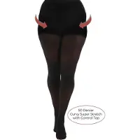 Pamela mann corrigerende Plus Size panty 50 denier zwart female | Maat: 44-46