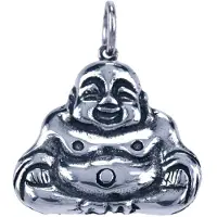 MOOYE ® - Collectie Zilveren Hotei ketting hanger - zittend