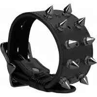 Shots Media Ouch! Skulls and Bones - Bracelet with Spikes - Black
