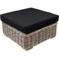 AVH-Collectie Nissah voetenbank 75x75xH43 cm naturel rotan - olefin black