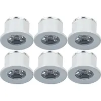 Velvalux LED Veranda Spot Verlichting 6 Pack - - 1W - Natuurlijk Wit 4000K - Inbouw - Dimbaar - Rond - Mat Wit - Aluminium - Ø31mm