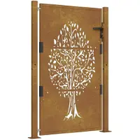 vidaXL Poort 100x125 cm boomontwerp cortenstaal