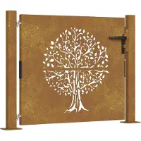 vidaXL Tuinpoort 100 x 100 cm Poedercoated staal Zwart Vergrendelbaar
