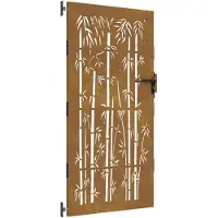vidaXL Poort 85x200 cm bamboe-ontwerp cortenstaal