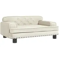 vidaXL Hondenmand 70x45x30 cm fluweel crèmekleurig