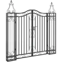 vidaXL Poort 121x8x120 cm smeedijzer zwart