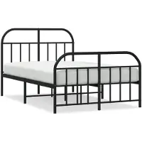 vidaXL Bedframe met hoofd- en voeteneinde metaal zwart 120x190 cm