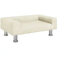 vidaXL Kinderbank 70x45x26,5 cm fluweel crèmekleurig