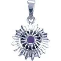 MOOYE ® - Collectie Zilveren Chakra Kruin ketting hanger - Amethyst