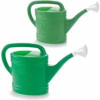 Forte Plastics 2x stuks kunststof tuin gieters 6 en 9 liter groen - Gieters
