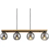 LINDBY Hanglampe , Enrique, dimbare, Hout, Woonkamer, Glas, Modern