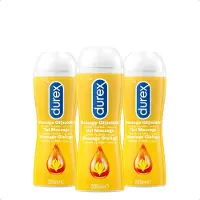 Durex Massage Olie en Glijmiddel 2-in-1 - Sensual met Ylang Ylang - 200ml x3