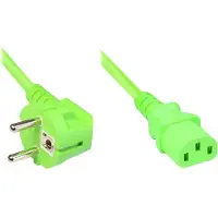 EECONN Apparaatsnoer met rechte C13 plug en haakse stekker - 3x 1,00mm / groen - 3 meter
