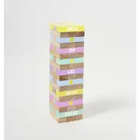 Sunnylife Smiley Mega Jenga - Blauw / Hout