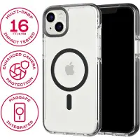 Tech21 Evo Crystal Apple iPhone 14 Plus Back Cover met MagSafe Transparant/Zwart