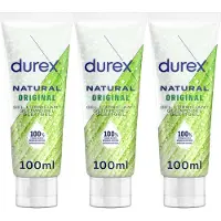 Durex Glijmiddel Natural - 100% natuurlijk - waterbasis - 3x 100 ml voordeelverpakking