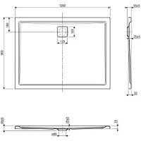 Ben Metric Design Douchebak Kunststof 120x90x3,5 cm Wit