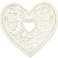 Packlinq Lasergesneden hart, B: 7,5 cm, 250 gr, wit, 18 stuk/ 1 doos