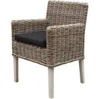 AVH-Collectie Reyhan dining tuinstoel naturel rotan - olefin black