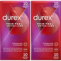 Durex - Condooms - Thin Feel - Extra Lube - 2x 10 stuks