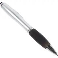 Peachy Stylus en balpen 2 in 1 Schrijven en Touchscreen bedienen - Zwart en Zilverkleurig